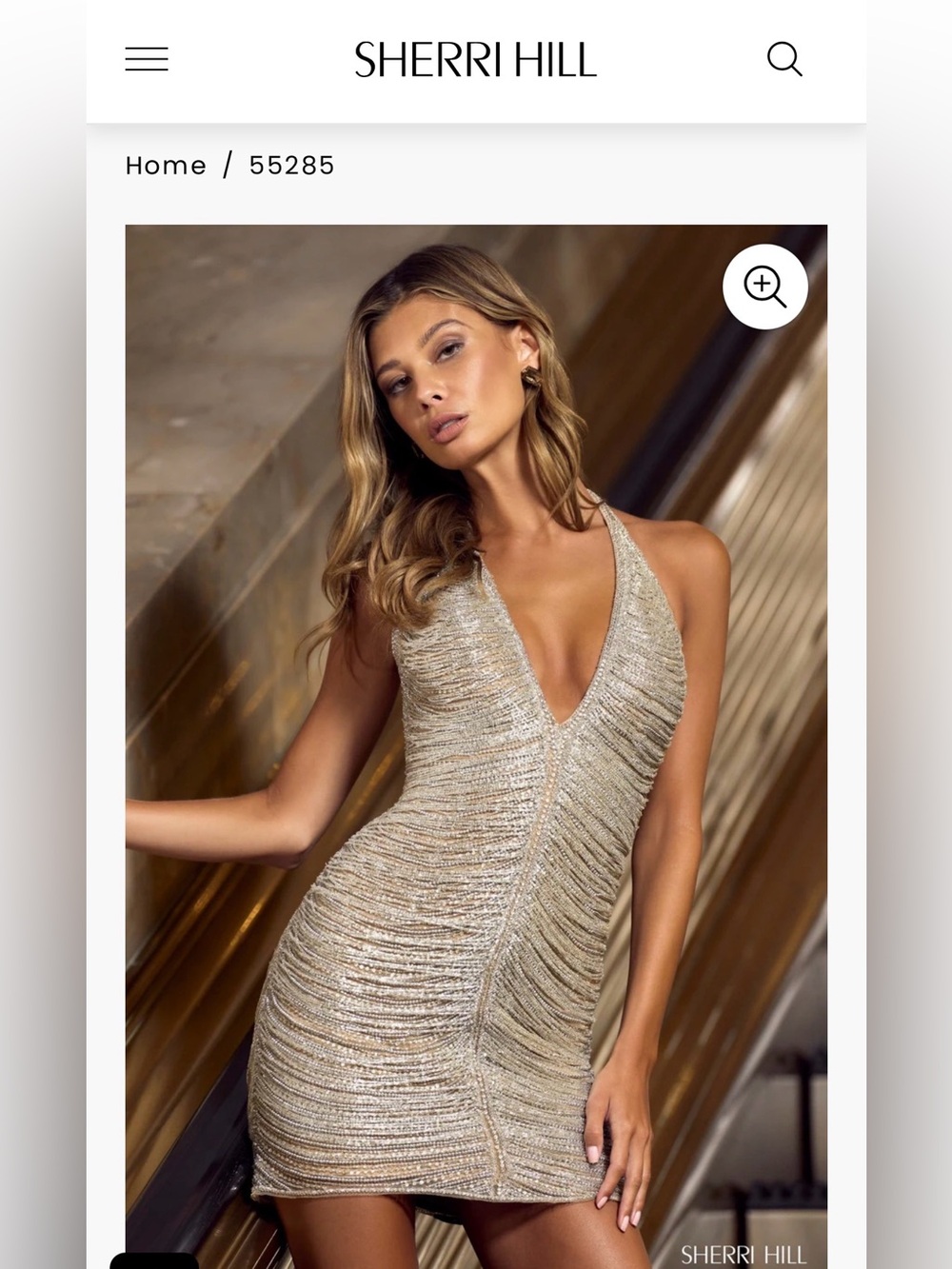 Sherri Hill beaded halter dress